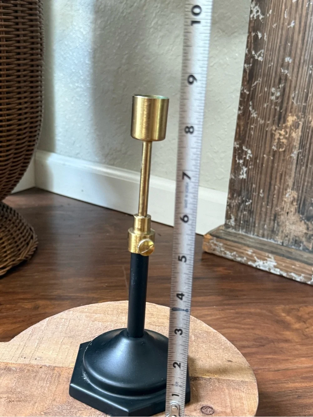 Hearth And Hand With Magnolia Adjustable Candleholder Tapered, Black/Gold
